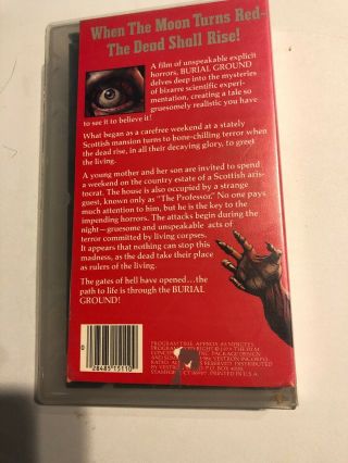 Burial Ground VHS Vestron Video Zombies Rare OOP 3