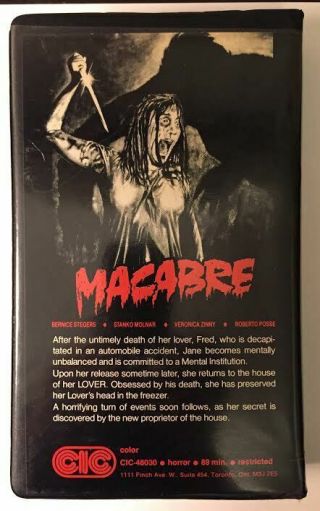 MACABRE (1980) LAMBERTO BAVA - RARE HORROR BIG BOX VHS CIC VIDEO - HTF 2