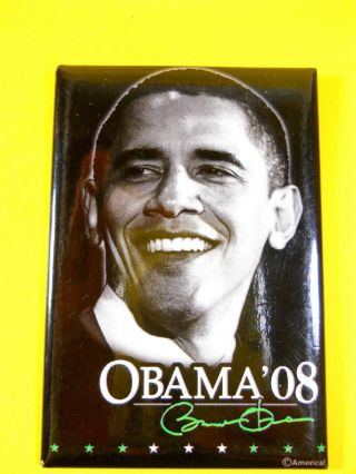 Political Advertising Obama 08 Vintage And Rare Campaign Magnet Made In Usa