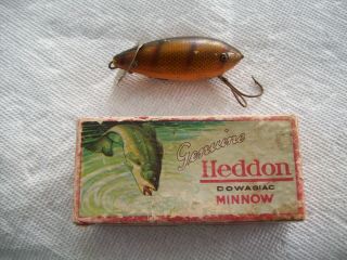 Rare Heddon Crab Wiggler Wooden Fishing Lure W/downward Leaping Box