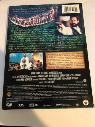 The Mission DVD Robert DeNiro Jeremy Irons 2 - Disc Special Edition RARE OOP 2