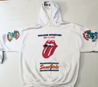 Very Rare Rolling Stones 1978 Orleans Some Girls Concert Tour Xl Hoodie