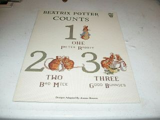 Vintage Beatrix Potter Counts 1 - 2 - 3 Cross Stitch Leaflet Patterns Rare