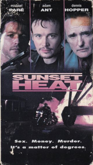 Sunset Heat Rare Oop Vhs Michael Pare Adam Ant Dennis Hopper 1992 Not On Dvd