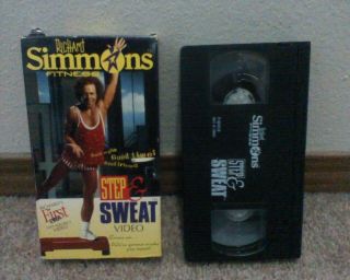 Richard Simmons Fitness " Step & Sweat " Step Aerobics Video (vhs) Rare & Oop