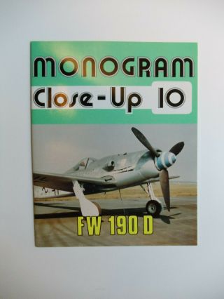 Monogram Close Up Volume 10 Focke Wulf Fw190 D Dora Vg,  Rare