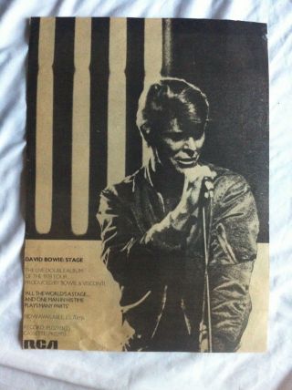 David Bowie Rare Rca Vintage 1978 Stage Rca Large Press Advert Poster