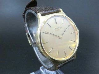 Rare Longines Hand Winding Watch 18k Gold Plated Swiss Made [6074]