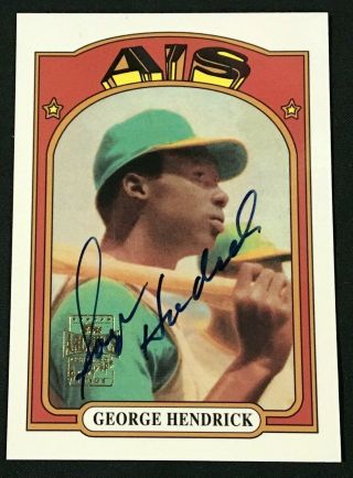 2001 Topps Archives George Hendrick Auto Rare 1972 Style Autograph A 