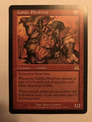 1x Nm/sp Mtg Magic The Gathering Goblin Piledriver Onslaught Rare Red Card
