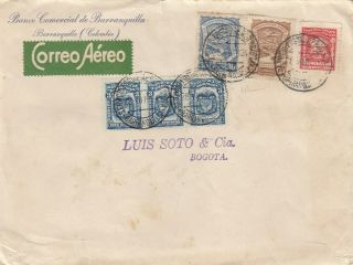 Scadta Colombia Air Cover 1924 4th Issue Secret Dot Rare