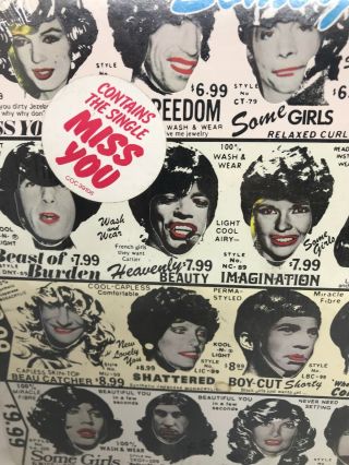 The Rolling Stones Some Girls Vinyl Record Music Album Lp “banned “ Cover “rare”