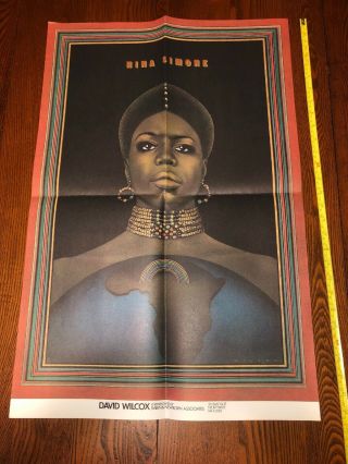Rare 1970 Rca Records Nina Simone Concert Poster By David Wilcox 28.  5x19” Wow