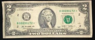 Rare Two Dollar Bill Star Note 2009 York City $2 United States -