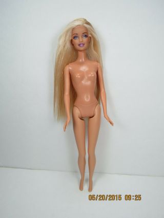 Barbie Nude Long Blonde Hair W/ Bangs For Ooak Or Play Rare Great Gift B38 1