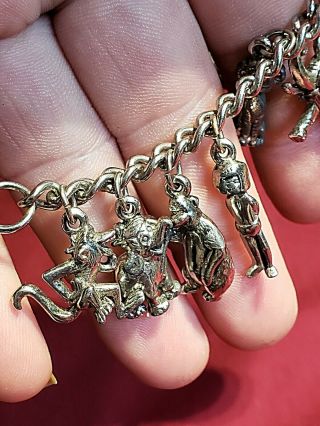 Rare Old 1967 Walt Disney Productions Jungle Book Charm Bracelet With 12 Charms