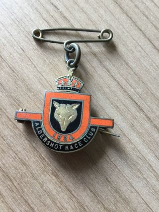 Very Rare 1934 Aldershot Racecourse Lady Members Badge