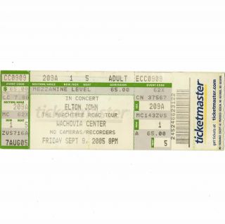 Elton John Concert Ticket Stub Philadelphia Pa 9/9/05 Peachtree Road Tour Rare