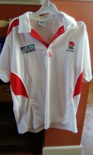 Rare Irb Rugby World Cup England O2 Polo Shirt Size Xl