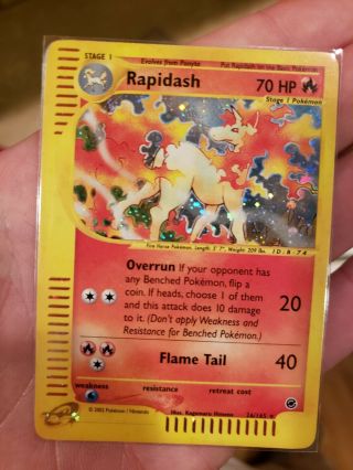 Rapidash - 26/165 - Rare Holographic Pokemon - Expedition Base Set - Near