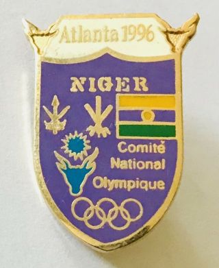 Niger Atlanta 1996 Olympic Games Committee Rare Pin Badge Authentic (e10)