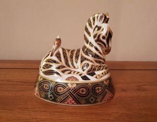 Rare Royal Crown Derby - " Zebra " - Paperweight - 1st Quality - Lviii - C.  1995.