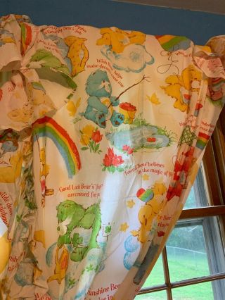Vintage Care Bears Twin Comforter with Pillow Sham Curtains 1983 RARE 3