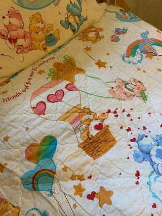 Vintage Care Bears Twin Comforter with Pillow Sham Curtains 1983 RARE 4