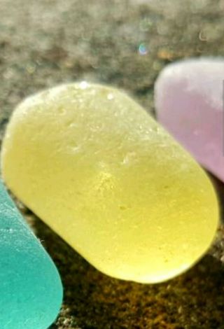 Rare GENUINE/Sea Glass - Aqua,  Yellow,  Cornflower Blue,  Pink Jewelry Grade 2