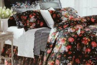 Rare Ralph Lauren Cossette Isadora Twin Duvet Cover Gorgeous Black Floral 2 AVL 7