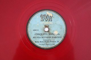 Rare Vtg WOR Recording Chiquita Banana Parody Sylvia Rosales Red Vinyl Record 3