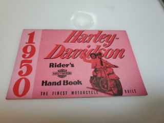 1950 Harley Davidson Motorcycle Riders Hand Book Revised 1951 Rare