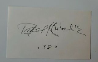 Rafael Kubelik Rare Signed Vintage 3x5 Card,  Czech Conductor And Composer
