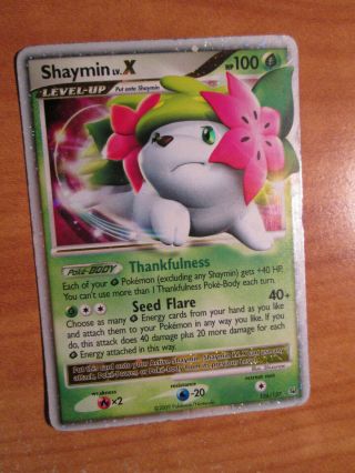 Pl Pokemon Shaymin Lv.  X Card Platinum Set 126/127 Ultra Rare Holo Played Ap 2