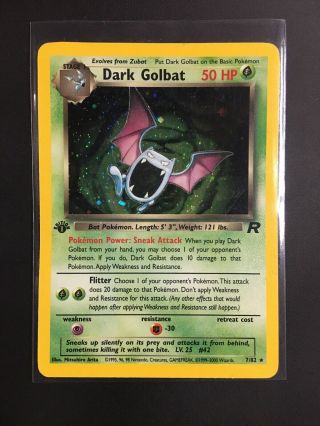Pokémon Tcg - Dark Golbat 1st Edition - Team Rocket Set 7/82 Holo Rare