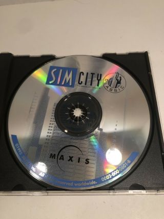 SIM CITY CLASSIC (PC Game,  CD - Rom) RARE Maxis Vintage Simcity 2
