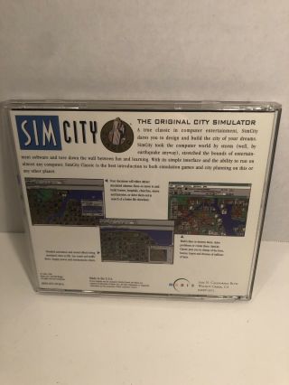 SIM CITY CLASSIC (PC Game,  CD - Rom) RARE Maxis Vintage Simcity 5