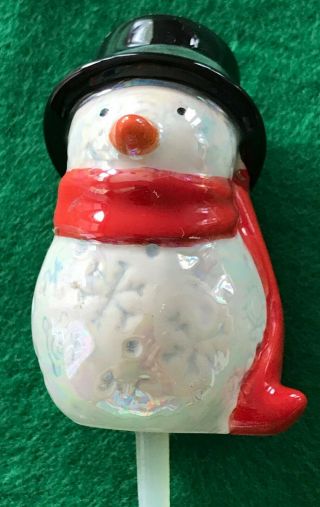 Nora Fleming A Frosty Pal Snowman Red Scarf Mini Retired Rare NF Markings 4
