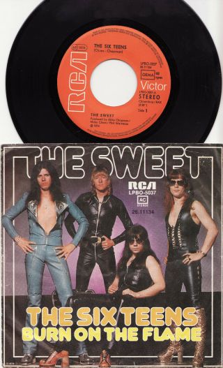 The Sweet - The Six Teens Very Rare 1974 German 7 " Glamrock P/s Single Release