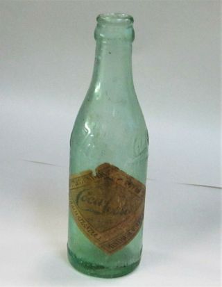 Coca Cola Rare Straight Sided Bottle With Paper Label Birmingham,  Al
