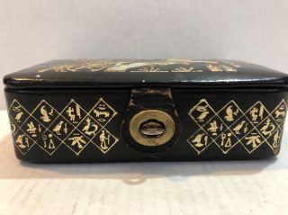 Very Unique and RARE VINTAGE TRINKET BOX.  LEATHER MATERIAL WELL MADE.  ROMAN 2