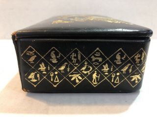 Very Unique and RARE VINTAGE TRINKET BOX.  LEATHER MATERIAL WELL MADE.  ROMAN 5