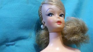 Vtg Barbie Doll Clone Bild Lilli Orig Pearl Drop Earrings Rare Swirl Pony Hair