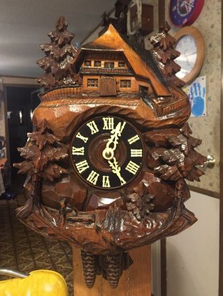 Vintage Rare Bavarian Chalet Cuckoo Clock Germany