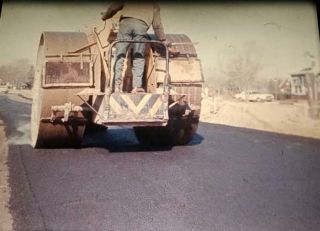 16mm Film: RAW TV NEWS FOOTAGE 70s ROAD CREW PAVING ROAD IN KODACHROME VERY RARE 3