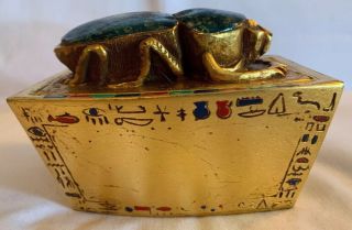 Very Rare Egyptian Lidded Scarab Box,  by 