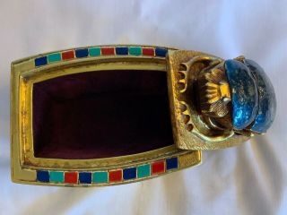 Very Rare Egyptian Lidded Scarab Box,  by 