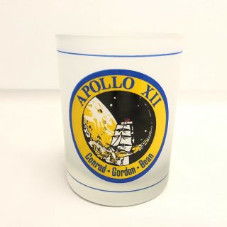 Apollo 12 Mission Return To The Moon Frosted Glass Conrad Gordon Bean Rare