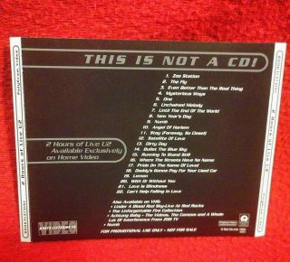 U2 Promotional CD Artwork Rare Collectable 4