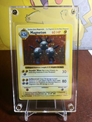 Magneton - Base Set - 9/102 - Holo Rare - Pokemon Card Shadowless